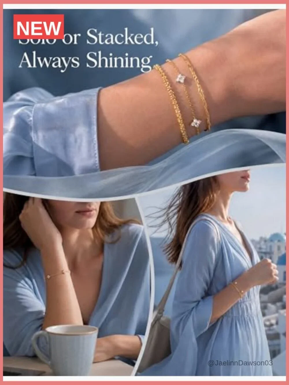 3pc Sterling Silver Stackable Bracelet Set Adjustable Link Chain Cubic Zirconia